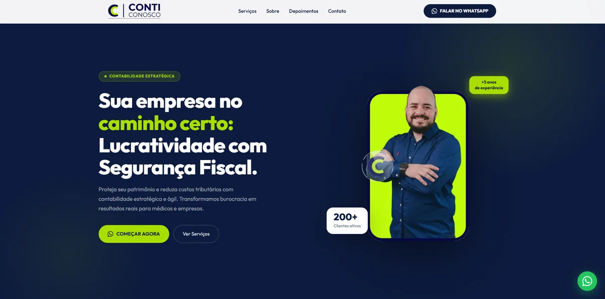 Página inicial da Conti Conosco