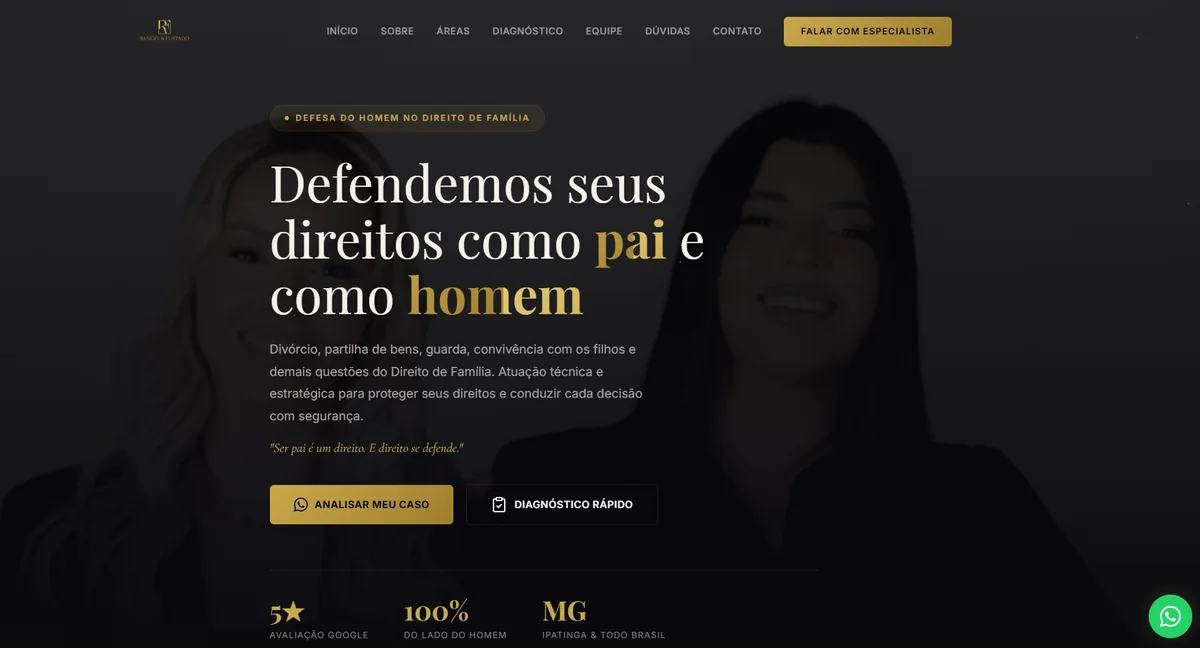 Página inicial do escritório Rangel e Furtado